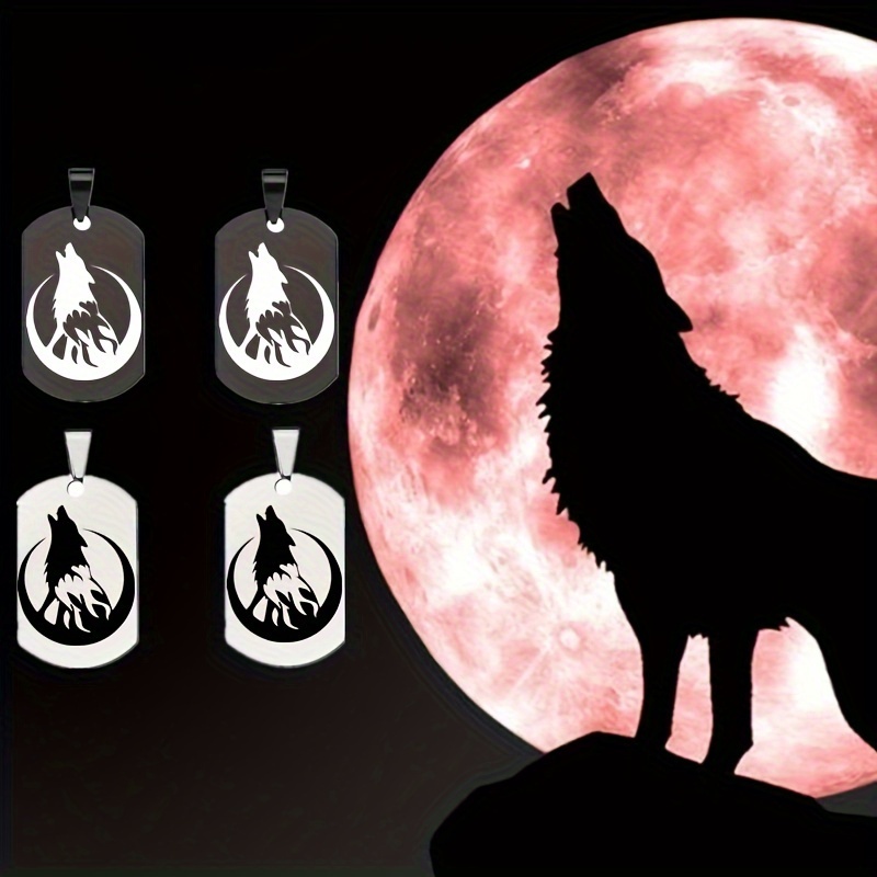 Men's Custom Engraved Nordic Viking Wolf Head Pendant Necklace